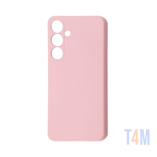 Capa de Silicone com Moldura de Câmera para Samsung Galaxy S24 Plus Rosa